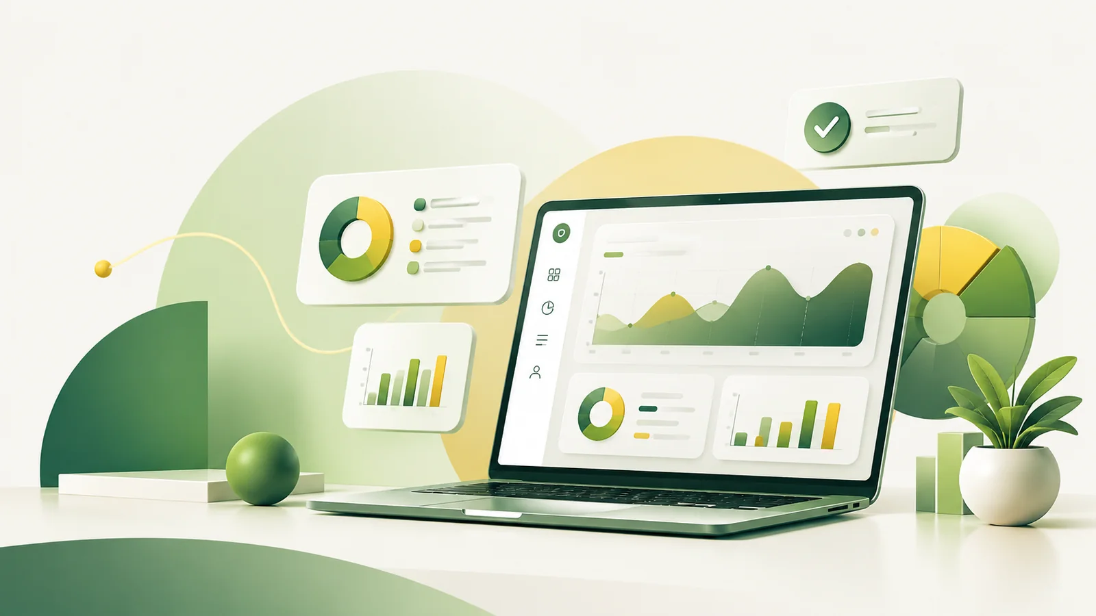 Professionele digitale werkplek met analytics dashboard