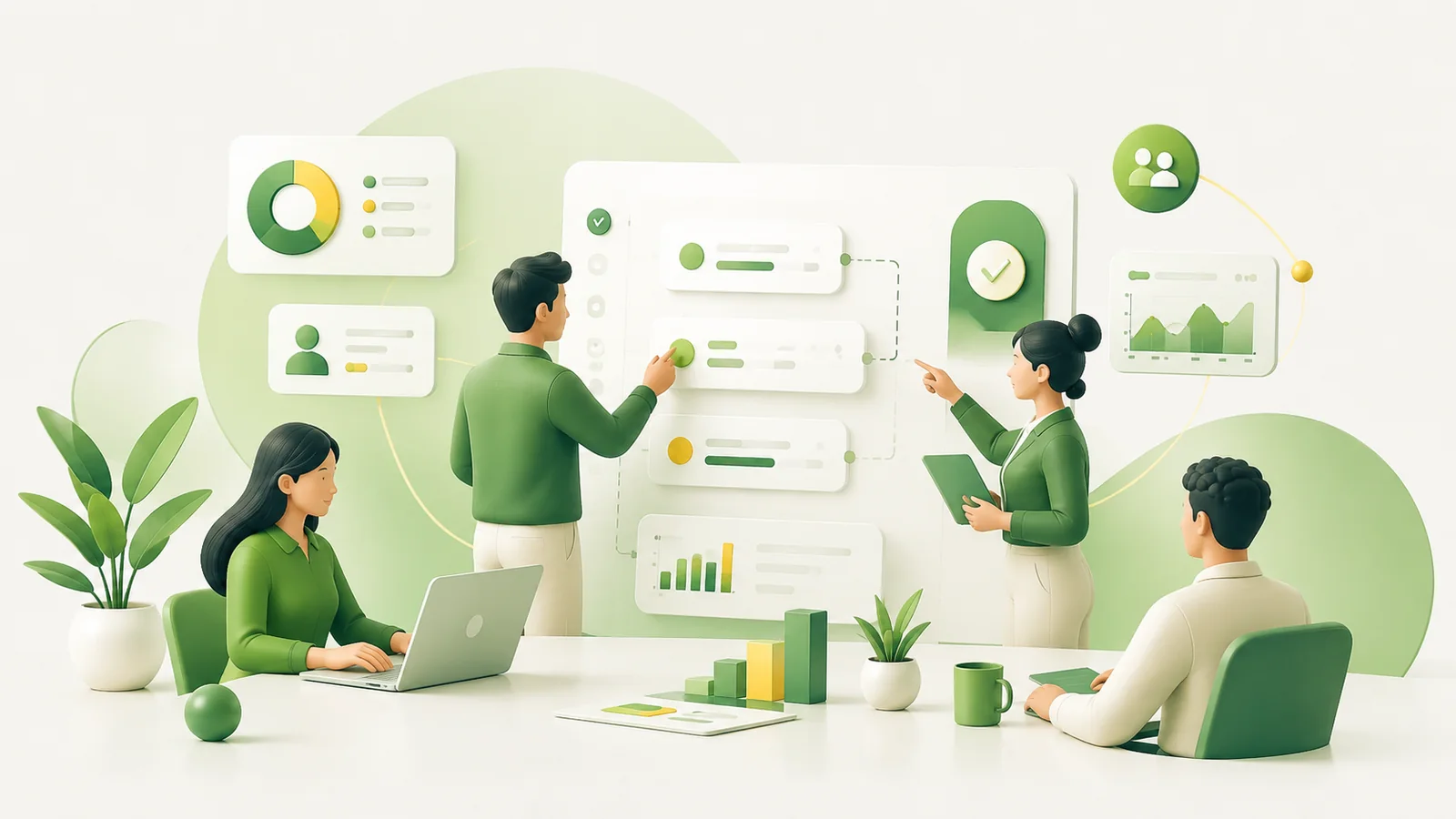 Team werkt samen aan digitale strategie